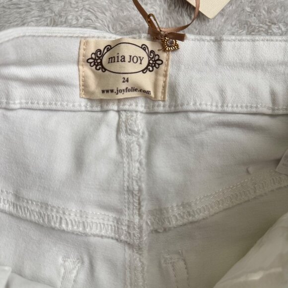 Joyfolie Clancy White Distressed Skinny Fit Jeans By Mia Joy Size 24 new - Picture 4 of 14